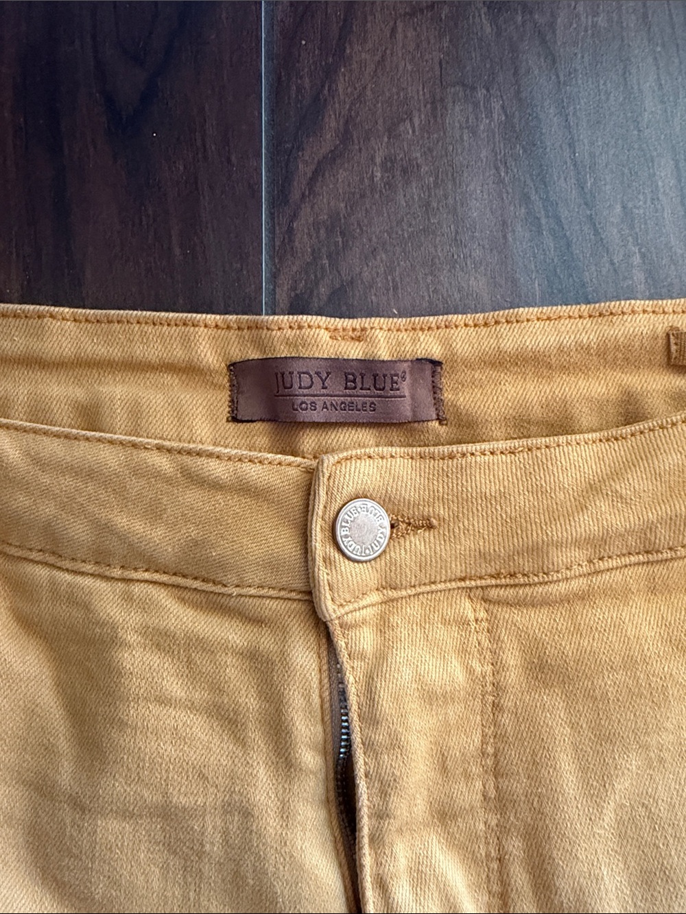 Judy Blue Mustard Casual Crop Chinos - Picture 2 of 4